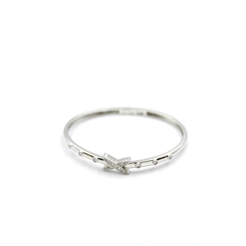 Taşlı Vip Bilezik - Gümüş