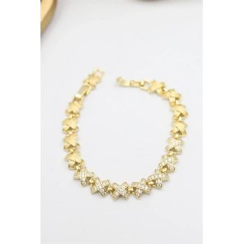 Taşlı Xuping Bileklik - Altın