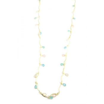 Taşlı Y Kolye - Altın