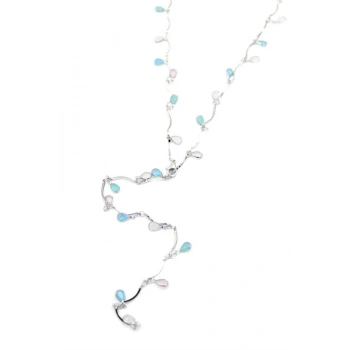 Taşlı Y Kolye - Gümüş