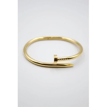 Taşsız Çivi Çelik Bilezik - Altın