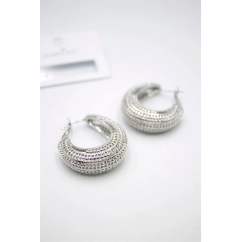 Telkari Halka Küpe - Gümüş