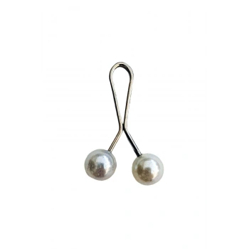 Tesettür Eşarp ve Şal Klipsi İnci Beyaz