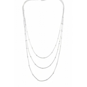 Top Boncuk Zincir Kolye - Gümüş