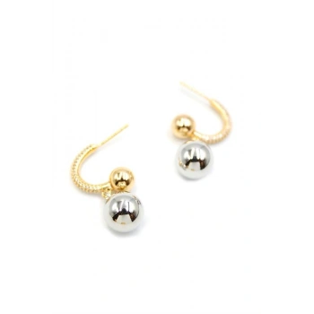 Top Halka Küpe - Gümüş