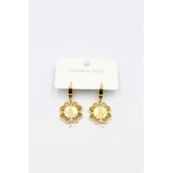 Tuğra Yonca Küpe - Altın