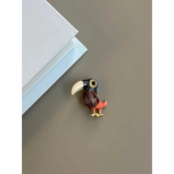 Tukan Kuşu Broş - Mor