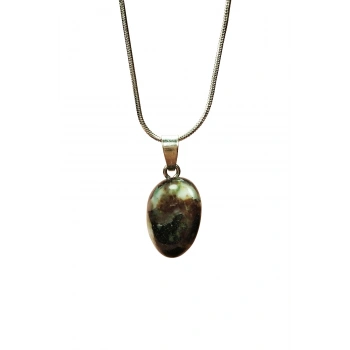 Turmalin Doğal Taşı Zincirli El Yapımı Kolye Uç: 2 cm Zincir: 20 cm Kutulu