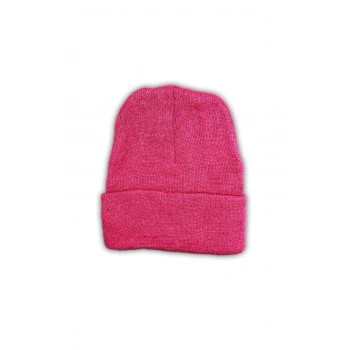 Unisex Basic Düz Katlamalı Bere Fuşya