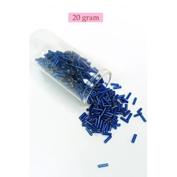 Uzun Boru Kesme Boncuk Çap 2mm Uzunluk 10 mm - 20 Gram - Lacivert - BNC233