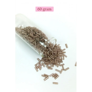 Uzun Boru Kesme Boncuk Çap 2mm Uzunluk 10 mm - 60 Gram - Duman - BNC292