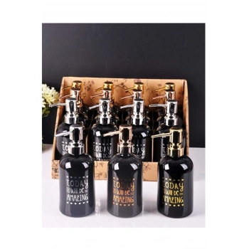 Yaldızlı Siyah Sıvı Sabunluk 1 Adet Royaleks-PAÇİ400708