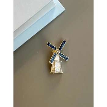 Yel Değirmeni Broş - Altın