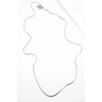 Yılan Zincir Kolye - 46cm - Gümüş