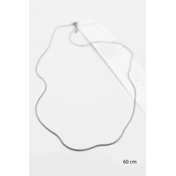 Yılan Zincir Kolye - 60cm - Gümüş