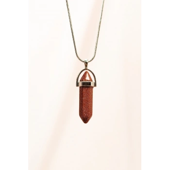 Yıldız Taşı Doğal Taşı Zincirli El Yapımı Tasarımlı Kolye Uç: 3,5 cm Zincir: 20 cm Kutulu