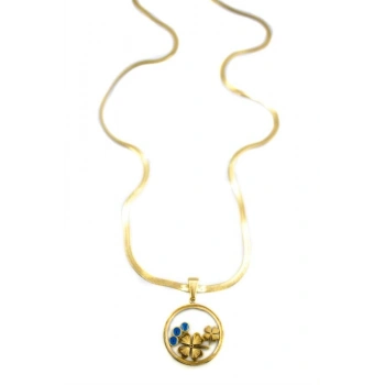 Yoncalı Fanus İtalyan Kolye - Altın