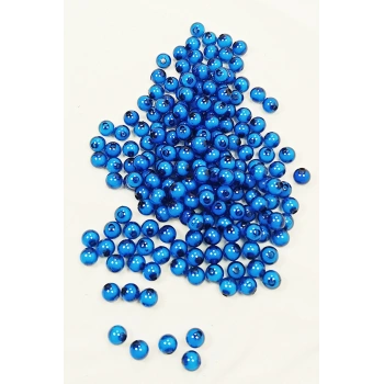 Yuvarlak Boncuk İçten Boncuklu Bileklik Çanta Boncuğu 8 mm 50 gr Mavi - BNC468