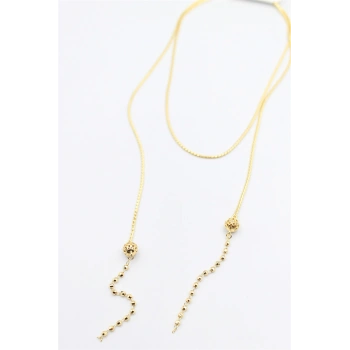 Zincir Sallantılı Kolye - Altın