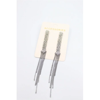 Zincir Sallantılı Küpe - Siyah