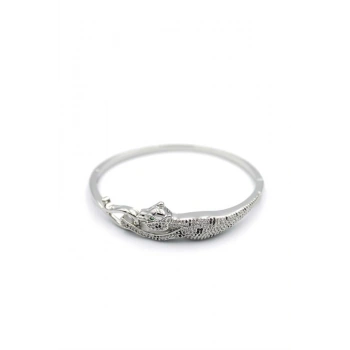 Zirkon Leopar Bilezik - Gümüş