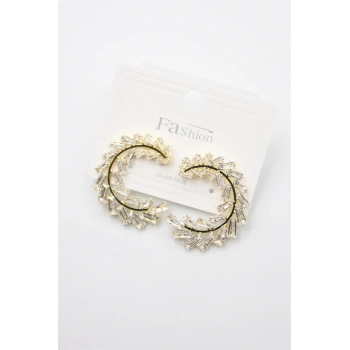 Zirkon Taşlı Küpe - Altın