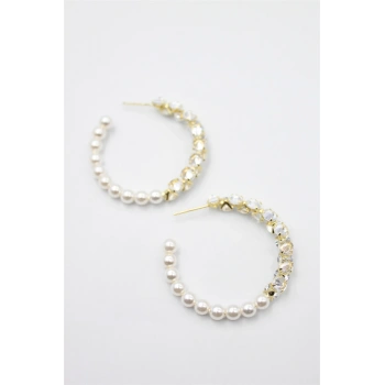 Zirkon Taşlı Küpe - Altın