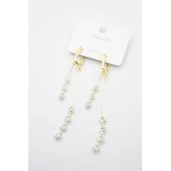 Zirkon Taşlı Küpe - Altın