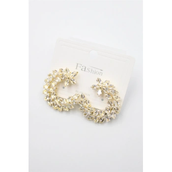 Zirkon Taşlı Küpe - Altın