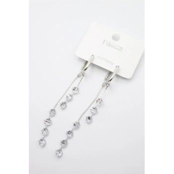 Zirkon Taşlı Küpe - Gümüş