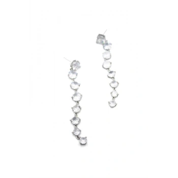 Zirkon Taşlı Küpe - Gümüş