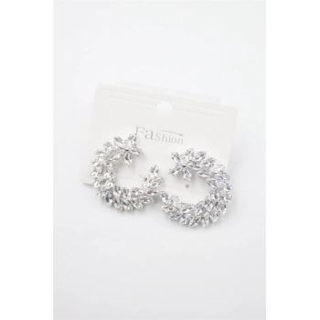 Zirkon Taşlı Küpe - Gümüş