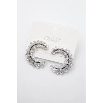 Zirkon Taşlı Küpe - Gümüş