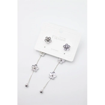 Zirkon Taşlı Küpe - Gümüş