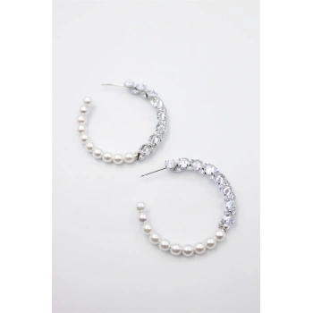 Zirkon Taşlı Küpe - Gümüş