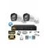 2 Kameralı 250GB-5MP Gece Renkli Gülen Yüz 1080P FULLHD Kamera Set-Su Gecirmez-Sabit İP Gerektirmez