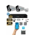 2 Kameralı AHD Full HD 9 LED 5MP Kamera Seti - 250 GB HDD Dahil Gece (Renkli) Görüş
