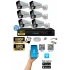 6 Kameralı AHD Full HD 9 LED 5MP Kamera Seti - 1TB HDD Dahil Gece (Renkli) Görüş