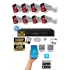 8 Kameralı AHD Full HD 9 LED 5MP Kamera Seti - 500GB HDD Dahil Gece (Siyah-Beyaz) Görüş