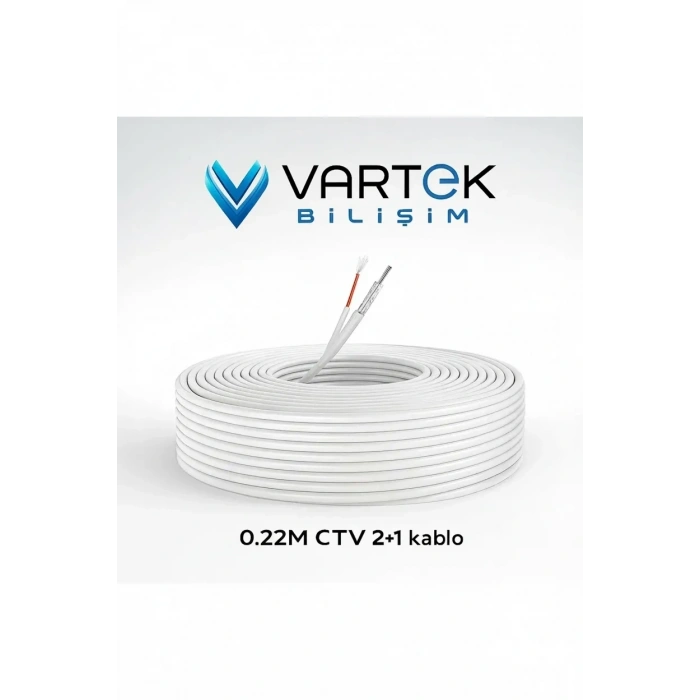 100 Metre 0.22mm CCTV 2+1 Kablo – Güvenlik Kamerası Görüntü ve Güç İletim Kablosu