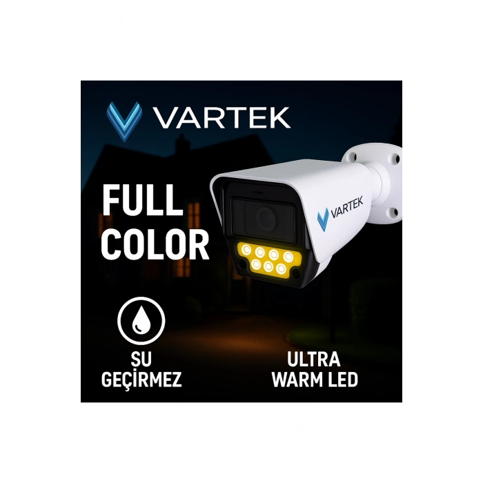 5 Kameralı AHD Full HD 9 LED 5MP Kamera Seti - 1TB HDD Dahil Gece (Renkli) Görüş