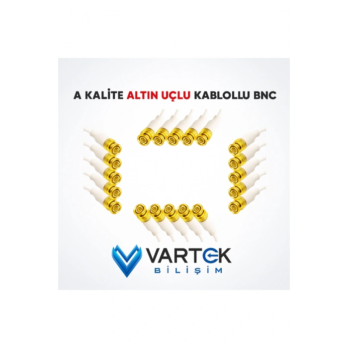 20 Adet Hazır Kablolu BNC Konnektör – CCTV Güvenlik Kamerası İçin Video ve Güç Kablosu Seti