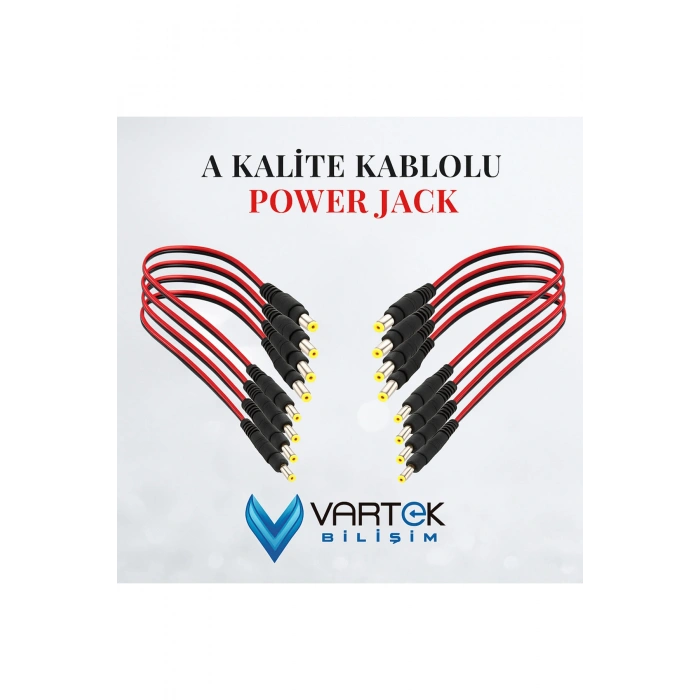 50 Adet DC Power Jak Konnektör Seti – CCTV Kamera Güç Bağlantı Ucu (Erkek)