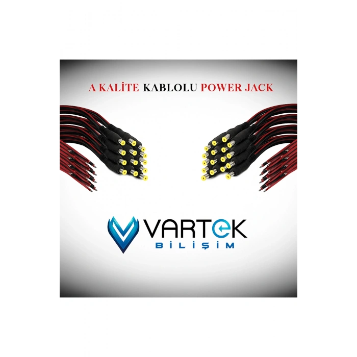 50 Adet DC Power Jak Konnektör Seti – CCTV Kamera Güç Bağlantı Ucu (Erkek)