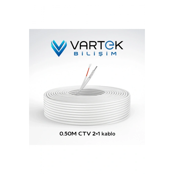 100 Metre 0.50mm CCTV 2+1 Kablo – Güvenlik Kamerası Görüntü ve Güç İletim Kablosu