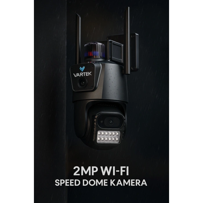 2MP Akıllı Wi-Fi Speed Dome IP Güvenlik Kamerası – Gece Görüşlü, Çift Antenli, 360° Dönebilen