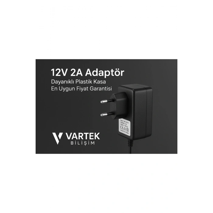 12 Volt 2 Amper Adaptör - Kamera, Modem, Led ve Elektronik Cihaz Uyumlu Güç Kaynağı