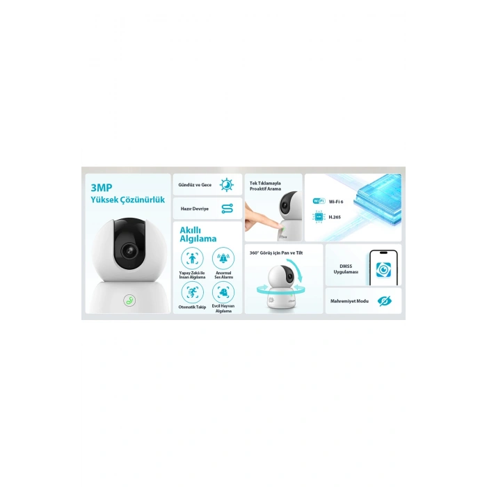 Hero B1 Akıllı Kamera - 2K 3MP Akıllı Wifi Kamera Kablosuz Ev Kamerası (Dahua Türkiye Garantili)