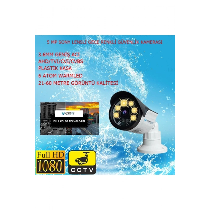 5 Kameralı Set 320 Gb Hdd Full Hd Gece Görüşlü Güvenlik Kamerası Sistemi-Sabit İp Gerektirmez-