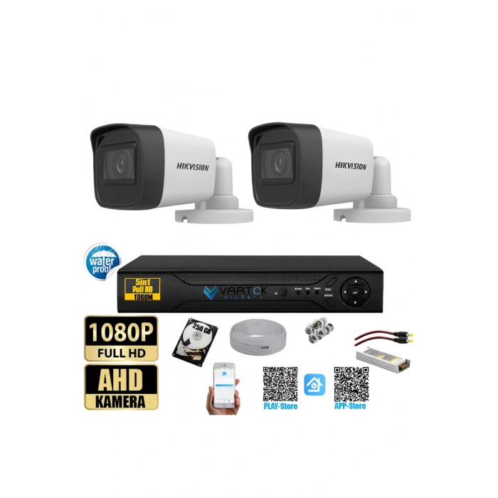 2 Kameralı Gece Görüşlü Güvenlik Kamerası Seti + 320 GB HDD